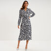 Robe chemise longue ceintur&eacute;e ecru femme