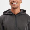 Sweat &agrave; capuche hoodie zipp&eacute; vert kaki homme