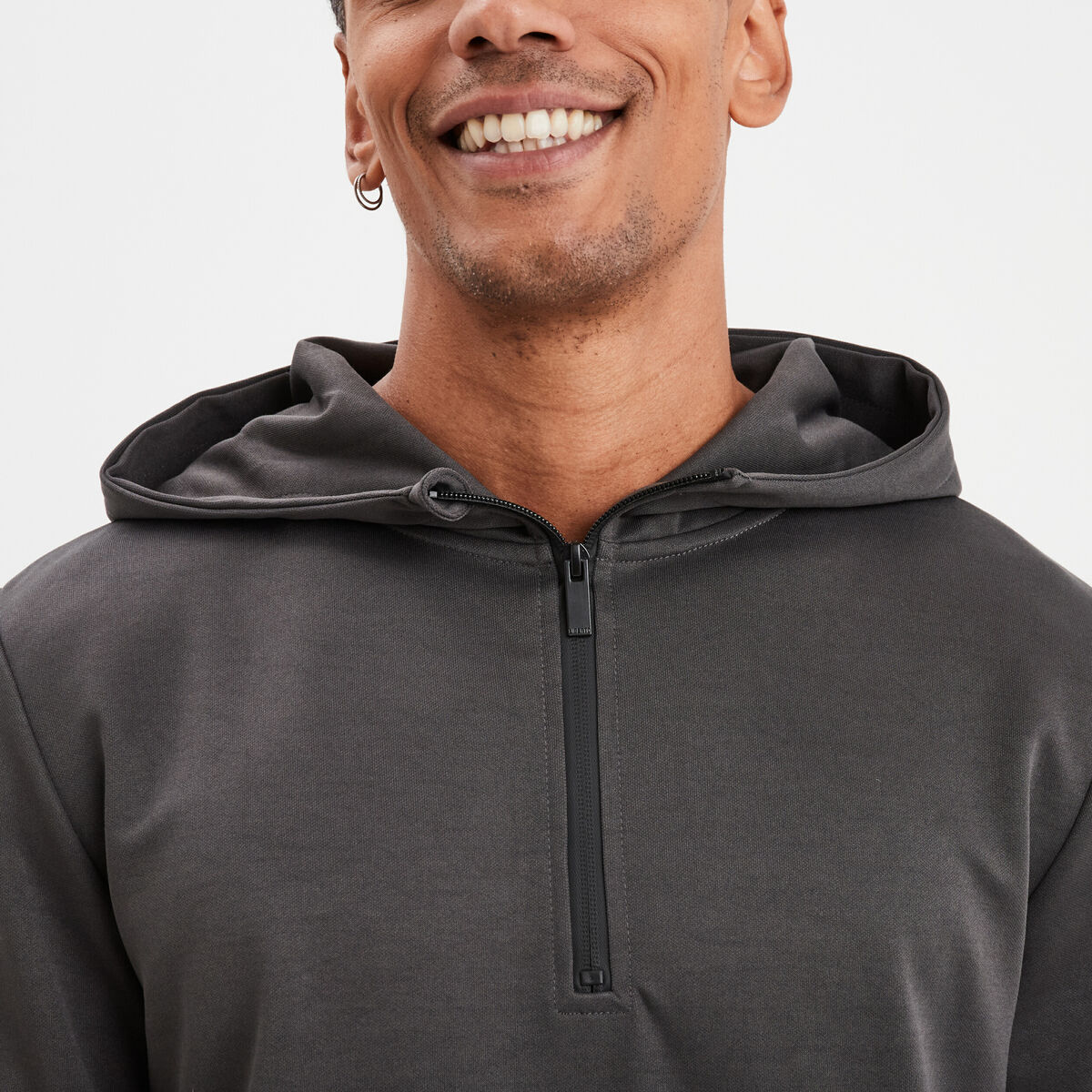 Sweat &agrave; capuche hoodie zipp&eacute; vert kaki homme
