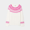 Pull jacquard col rond Creeks blanc femme