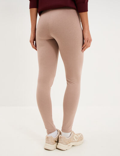 Legging taille haute marron clair femme