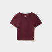 T-shirt de sport court ajust&eacute; violet fonc&eacute; femme