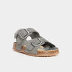 Sandales cuir boucles et scratchs Creeks gris bébé fille