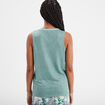 Débardeur col en V sans manches bleu gris femme