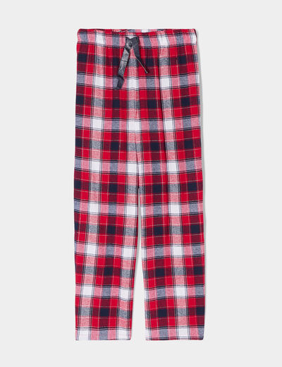 Pantalon de pyjama en coton ajusable rouge femme