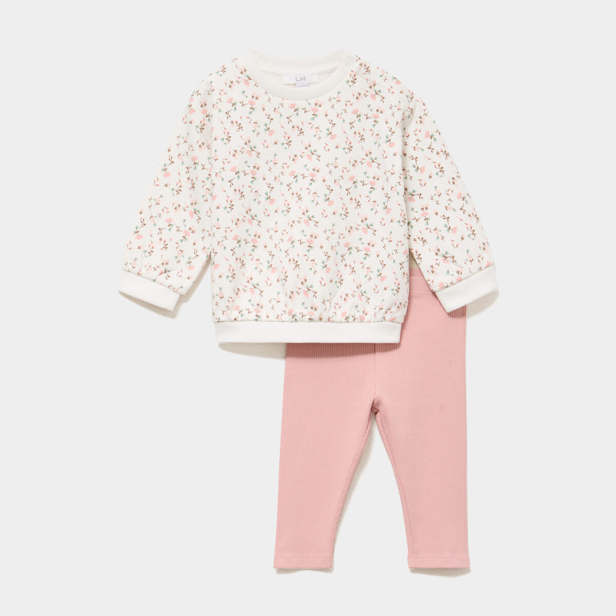 Ensemble sweat et legging ecru b&eacute;b&eacute; fille