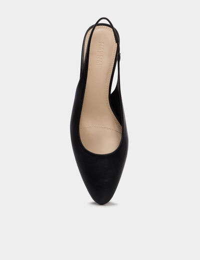 Escarpin slingback talon bloc femme noir femme