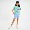 T-shirt cropped manches courtes Stitch multicolore fille
