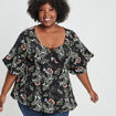 T-shirt manches courtes noir femme grande taille
