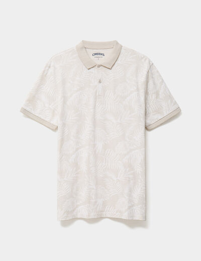 Polo jersey droit manches courtes coton gris homme