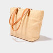 Sac shopper effet tress&eacute; sable femme