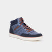 Baskets montantes &agrave; lacets bleu homme