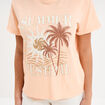 T-shirt manches courtes coton orange fluo femme
