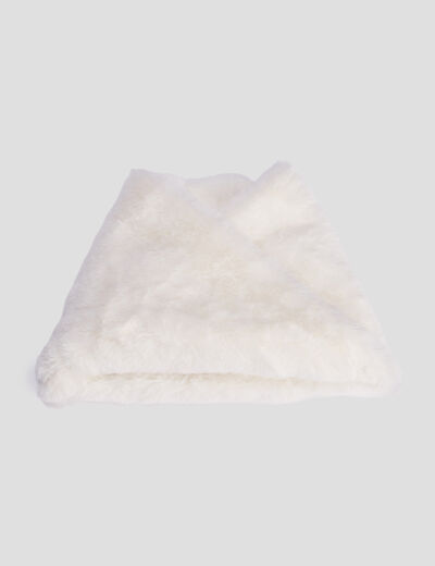 Snood fausse fourrure ivoire fille