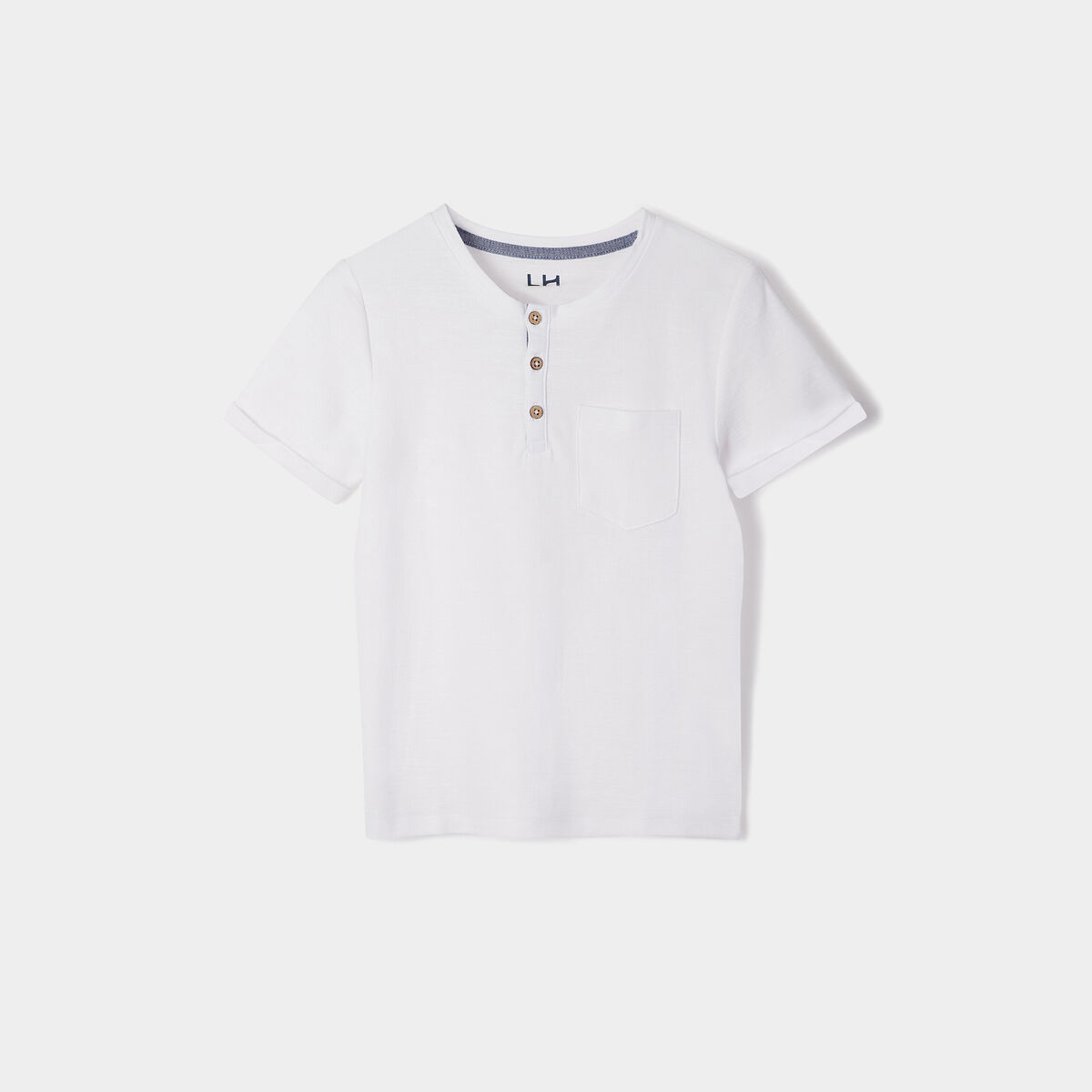 T-shirt manches courtes blanc gar&ccedil;on