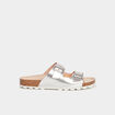 Mules métallisées Kickers gris argent femme