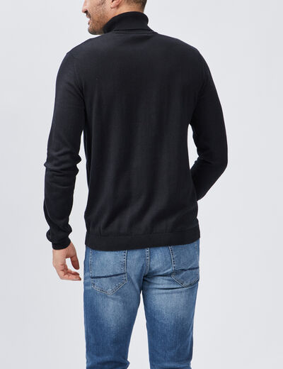 Pull avec col roulé noir homme