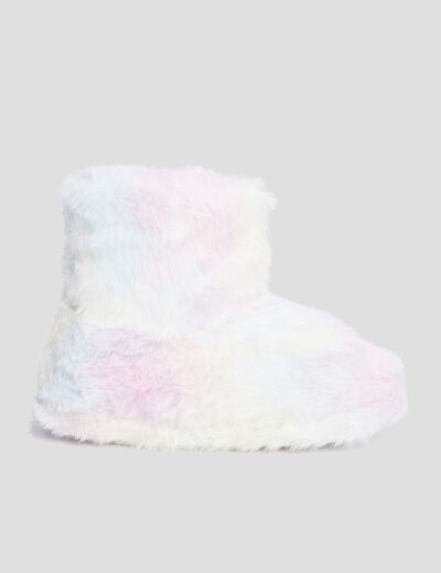 Chaussons bottines fourrure tie and dye multicolore fille