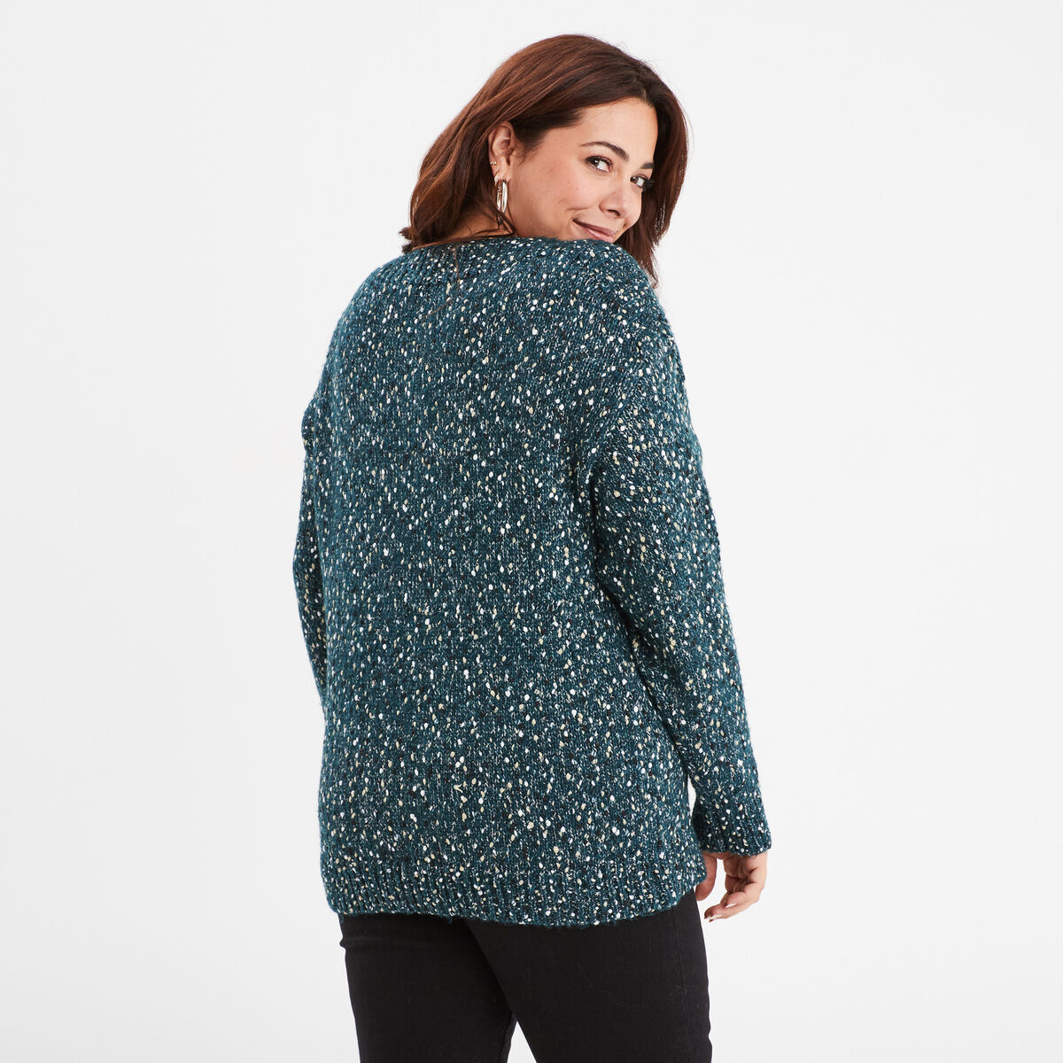 Pull col bateau bleu canard femme grande taille