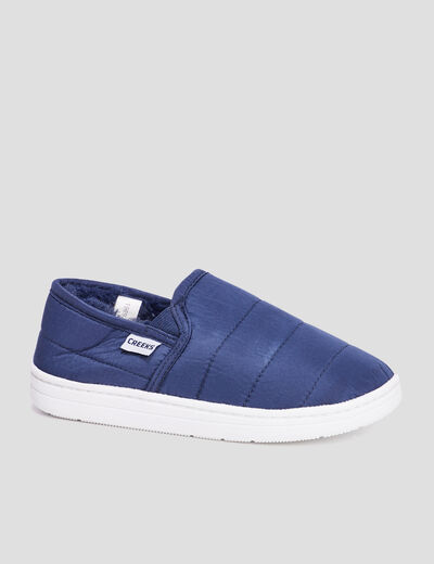 Chaussons doublure fausse fourrure bleu garçon