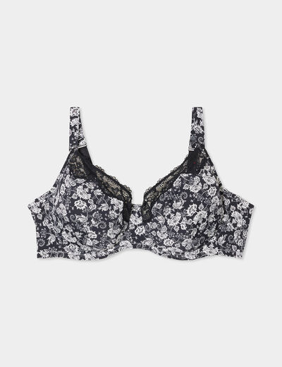 Soutien-gorge emboitant microfibre noir femme grande taille