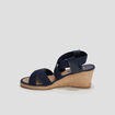 Sandales compens&eacute;es bleu femme