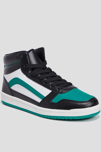 Baskets montantes à lacets multicolore homme