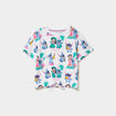 T-shirt noué manches courtes Stitch blanc fille