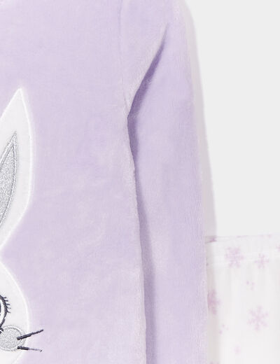 Ensemble pyjama 2 pièces effet polaire violet clair fille