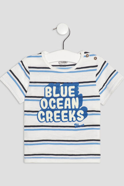 T-shirt manches courtes Creeks ecru bébé garçon