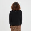 Pull col rond aspect laineux noir femme
