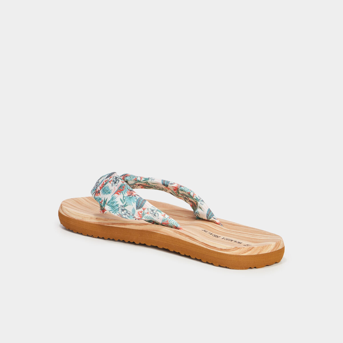 Tongs de plage esprit foulard multicolore femme