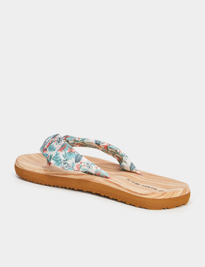 Tongs de plage esprit foulard multicolore femme