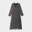 Robe longue évasée manches longues noir femme grande taille