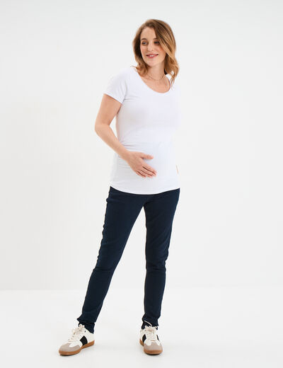 Jegging grossesse confort avec bandeau denim blue black femme maternité