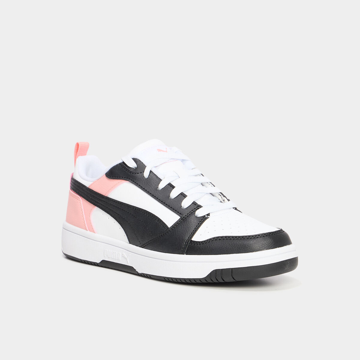 Tennis &agrave; lacets Puma Rebound V6 orange corail fille