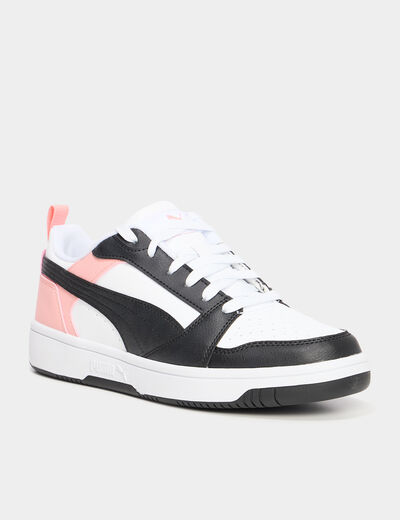 Tennis &agrave; lacets Puma Rebound V6 orange corail fille
