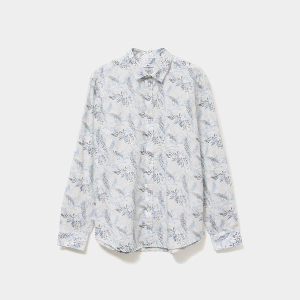 chemise droite imprimee manches longues ecru homme Chemise droite imprimée manches longues ecru homme