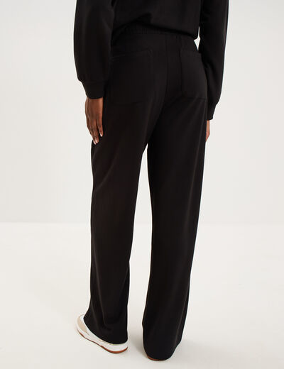 Pantalon de jogging large molletonn&eacute; noir femme