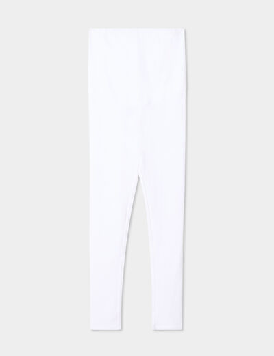 Legging grossesse en coton blanc femme maternit&eacute;