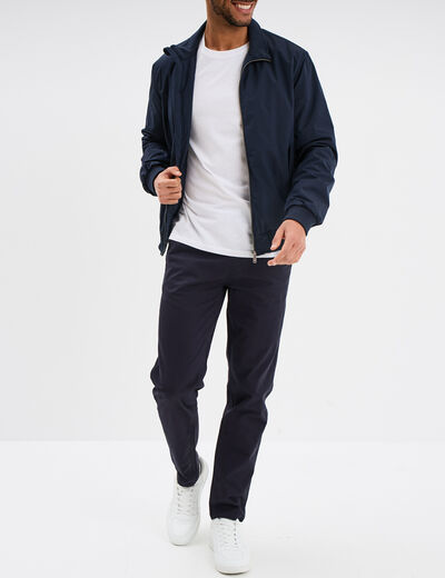 Pantalon chino regular taille élastiquée bleu foncé homme