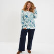 Pull col rond manches longues ecru femme grande taille