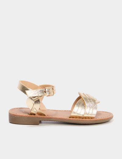 Sandales plates jaune or fille