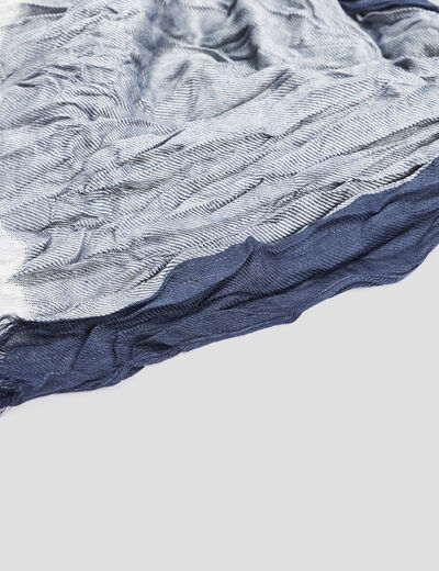 Foulard effet froiss&eacute; bleu marine homme