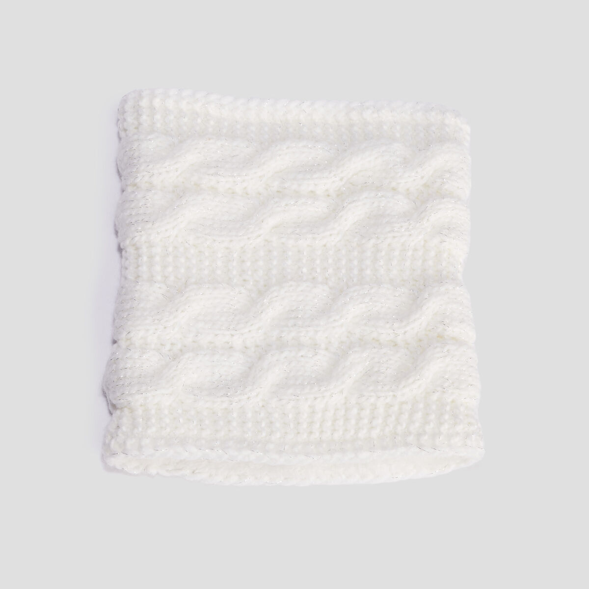 Snood fourré à torsades ivoire fille