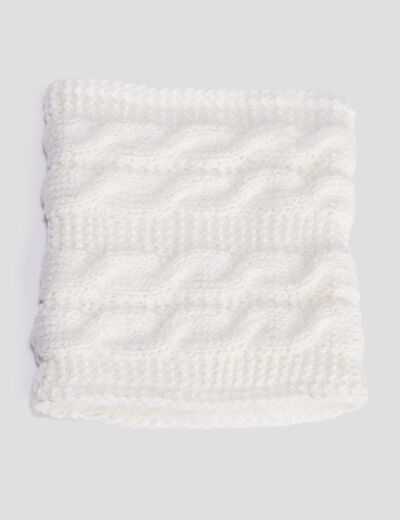 Snood fourré à torsades ivoire fille