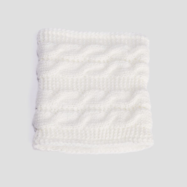 Snood fourré à torsades ivoire fille