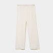 Pantalon large effet crochet &eacute;lastiqu&eacute; ecru femme