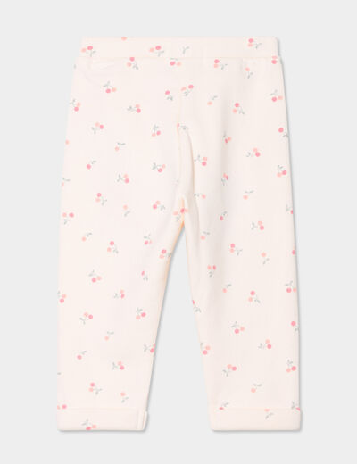 Pantalon de jogging avec noeud creme bébé fille