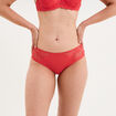 Shorty avec dentelle rouge corail femme